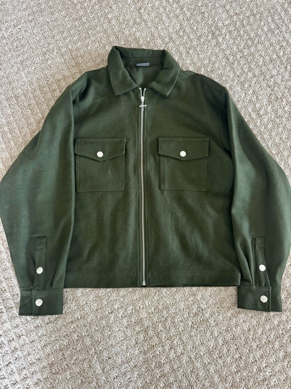 MENS SANTOS STUDIO Trapani Wool Blend Zip-Up Jacket
